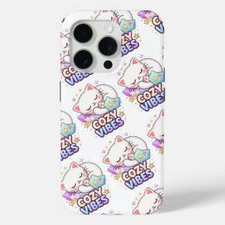 Cosy Vibe Cat Sticker | Cute Sleeping Cat  iPhone 15 Pro Case