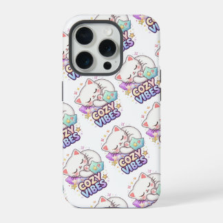 Cosy Vibe Cat Sticker | Cute Sleeping Cat iPhone 15 Pro Case