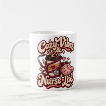 Cosy Vibes and Nurse Life Retro Coffee Mug