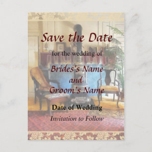 Cosy Victorian Parlour Announcement Postcard
