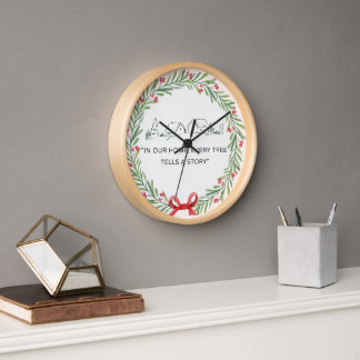 Cosy Village Wreath Tale Clock