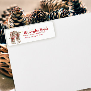 Cosy Vintage Christmas Cute Scarf Return Address