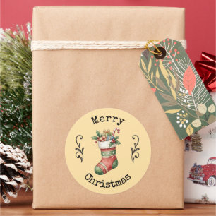 Cosy Vintage Christmas Stocking Stickers