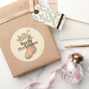 Cosy Vintage Christmas Stocking Stickers