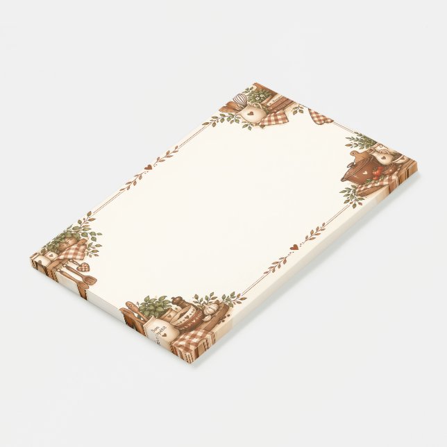 Cosy Vintage Kitchen & Baking Illustration Post-it Notes (Angled)