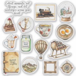 Cosy Vintage Vibes Sticker Sheet