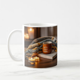 Cosy warm candle lit evening coffee mug