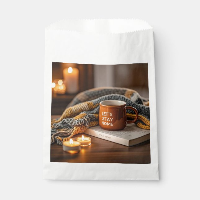 Cosy warm candle lit evening  favour bags (Front)