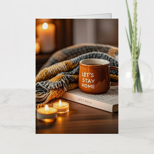 Cosy warm candle lit evening foil greeting card