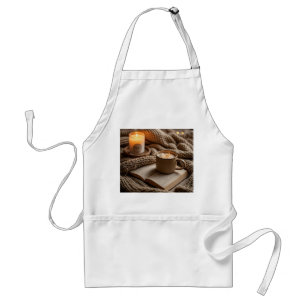 Cosy warm evening candles and blanket  standard apron