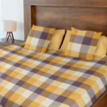 Cosy Warm Fall Colours Orange Plaid Tartan Pattern