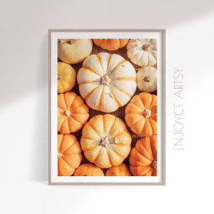 Cosy warm fall pumpkin photo farmhouse wall art