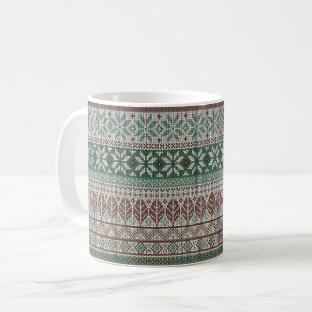 Cosy warm knitting coffee mug (Front Left)