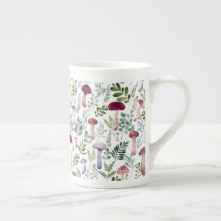 Cosy Watercolor Mushrooms Pattern Bone China Mug