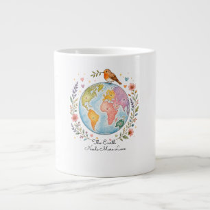 Cosy Watercolor Robin Bird Coffee Mug - Positive