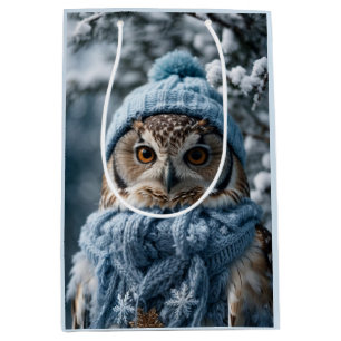 Cosy Whimsical Winter Wonderland Owl Medium Gift Bag