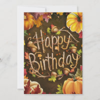 Cosy Whimsical Wish Autumn Fall Happy Birthday