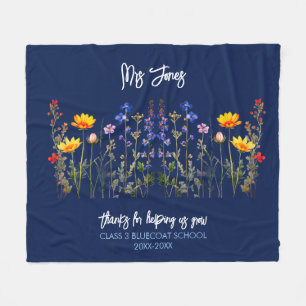 Cosy Wildflower Throw Blanket for Teachers