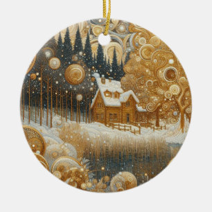"Cosy Winter Abode" Ceramic Tree Decoration