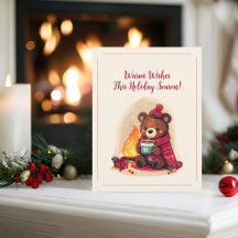 Cosy Winter Bear with Fireplace Christmas Cheer 