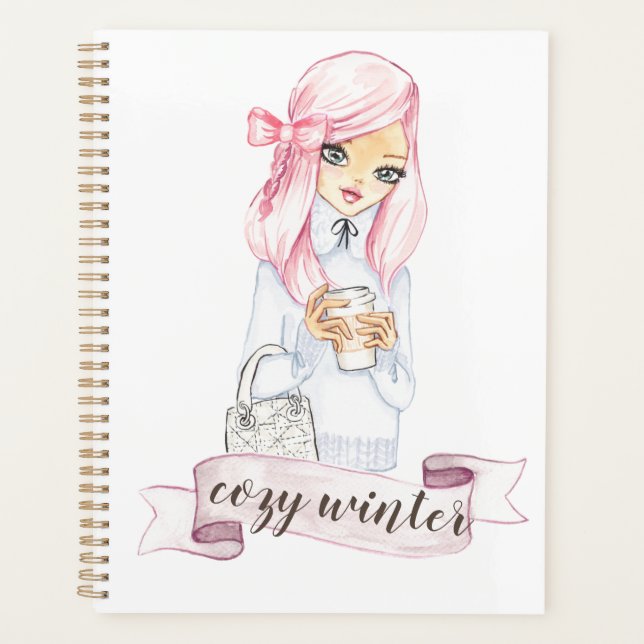 cosy winter blogger girl planner and calendar (Front)