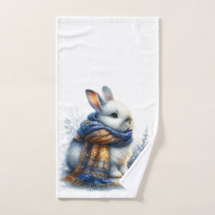 Cosy Winter Bunny Rabbit Hand Towel