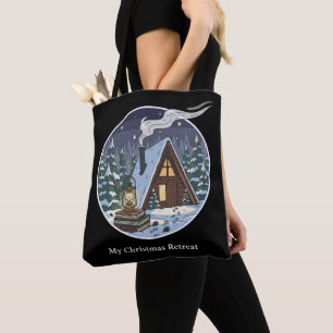 Cosy Winter Cabin Christmas Reading Retreat Tote Bag