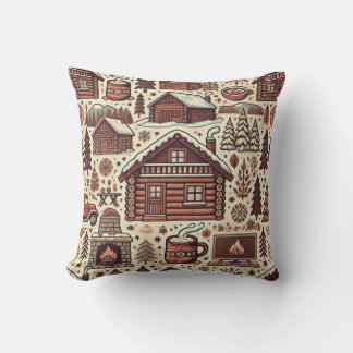 Cosy Winter Cabin Cushion