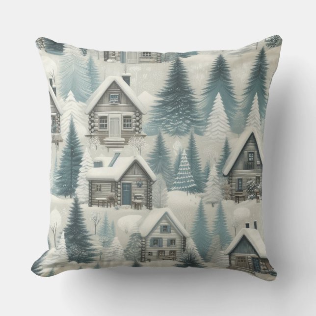 Cosy Winter Cabin  Cushion (Front)
