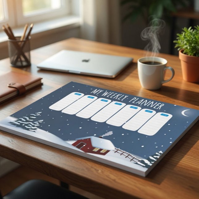 Cosy Winter Cabin Notepad | Snowy Night Stationery (Creator Uploaded)