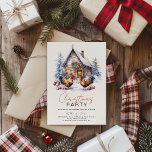 Cosy Winter Chicken Farm Christmas Party  Invitation<br><div class="desc">Cosy Winter Farm Chickens Christmas Party Invitation - featuring a rustic,  watercolor farm all decked out for the holidays and chickens.</div>