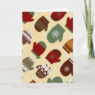 Cosy Winter Christmas Holiday Mittens Card