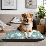 Cosy Winter Christmas Mittens Pattern in Mint Pet Bed<br><div class="desc">This novelty pattern design features hand drawn mittens with unique doodled designs on each mitten, perfect for the chilly winter season. Each adorable mitten has snowflakes, hearts, festive stripes, strings and pom poms in knit pattern style, and are surrounded by snowflake dots. Coloured in a modern Christmas colour palette of...</div>