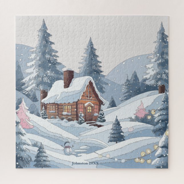 Cosy Winter Christmas Town Jigsaw Puzzle (Vertical)