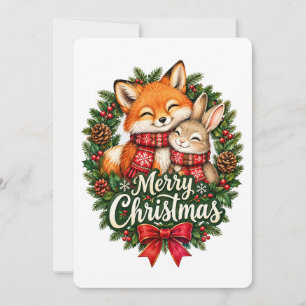 Cosy Winter Club – Vintage Woodland Christmas Wrea Invitation