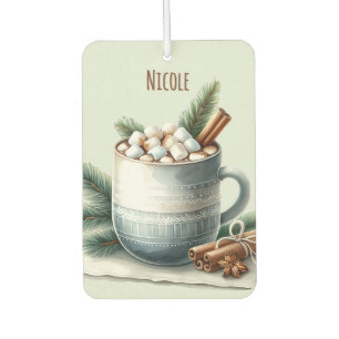 Cosy Winter Cocoa Marshmallow Scene Car Air Freshener