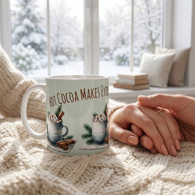 Cosy Winter Cocoa Marshmallow Scene Coffee Mug (Cozy Winter Cocoa Marshmallow Scene Coffee Mug)