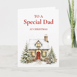 Cosy Winter Cottage Dad Christmas Card