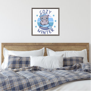 Cosy Winter Cute Animal Canvas Print