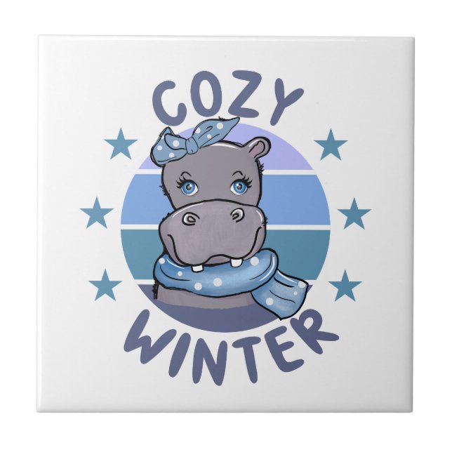 Cosy Winter Cute Animal Tile (Front)