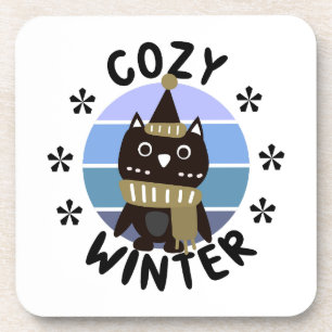 Cosy Winter, Cute Owl Coaster