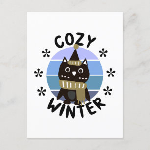 Cosy Winter, Cute Owl Postcard