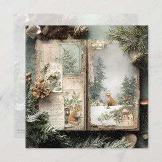 Cosy Winter Deep Cottagecore Scrapbook Page Invitation