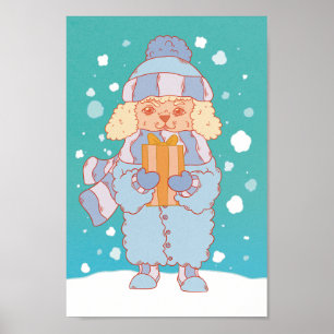 Cosy Winter Dog Poster