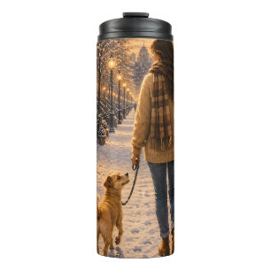 Cosy Winter Evening Walk with My Best Friend Thermal Tumbler