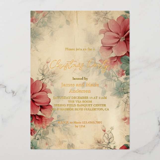 Cosy Winter Floral Christmas Party (Front)