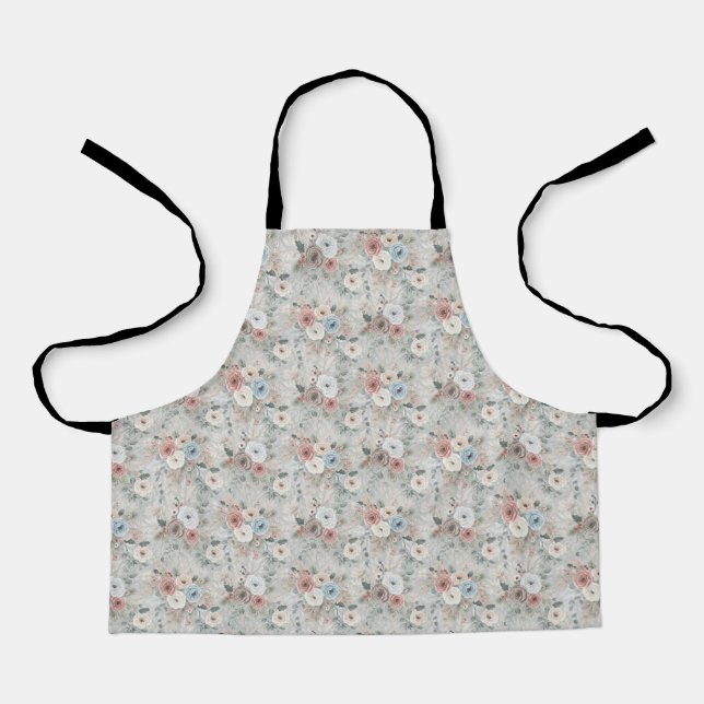 Cosy Winter Floral Pattern Apron (Front)