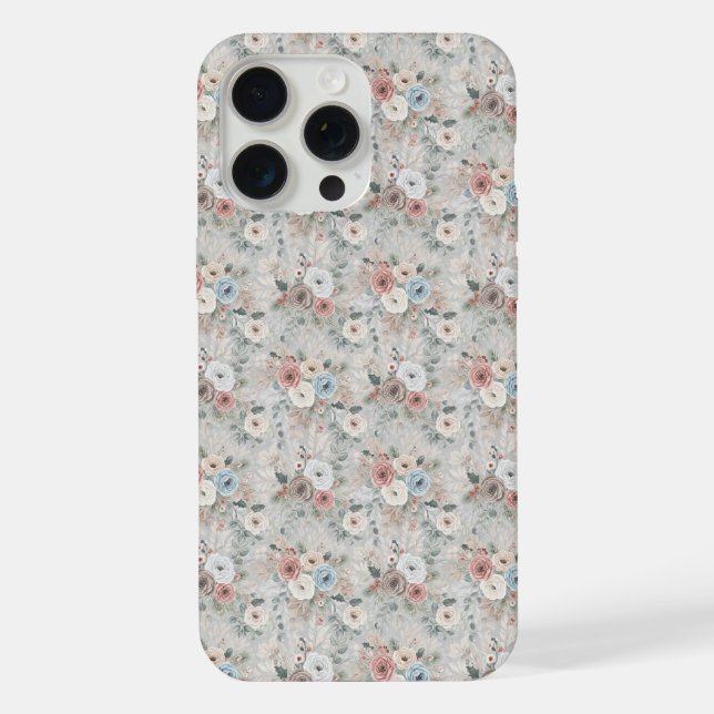 Cosy Winter Floral Pattern iPhone Case (Back)