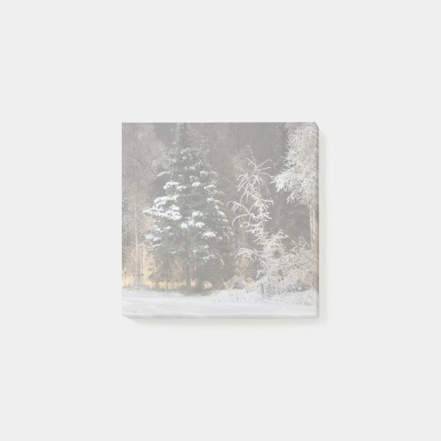 Cosy Winter Forest Night Scene Post-it Notes (Front)