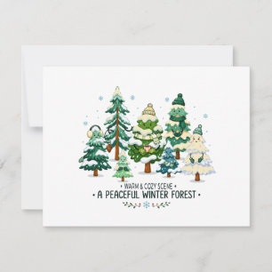 Cosy Winter Forest Trees Card
